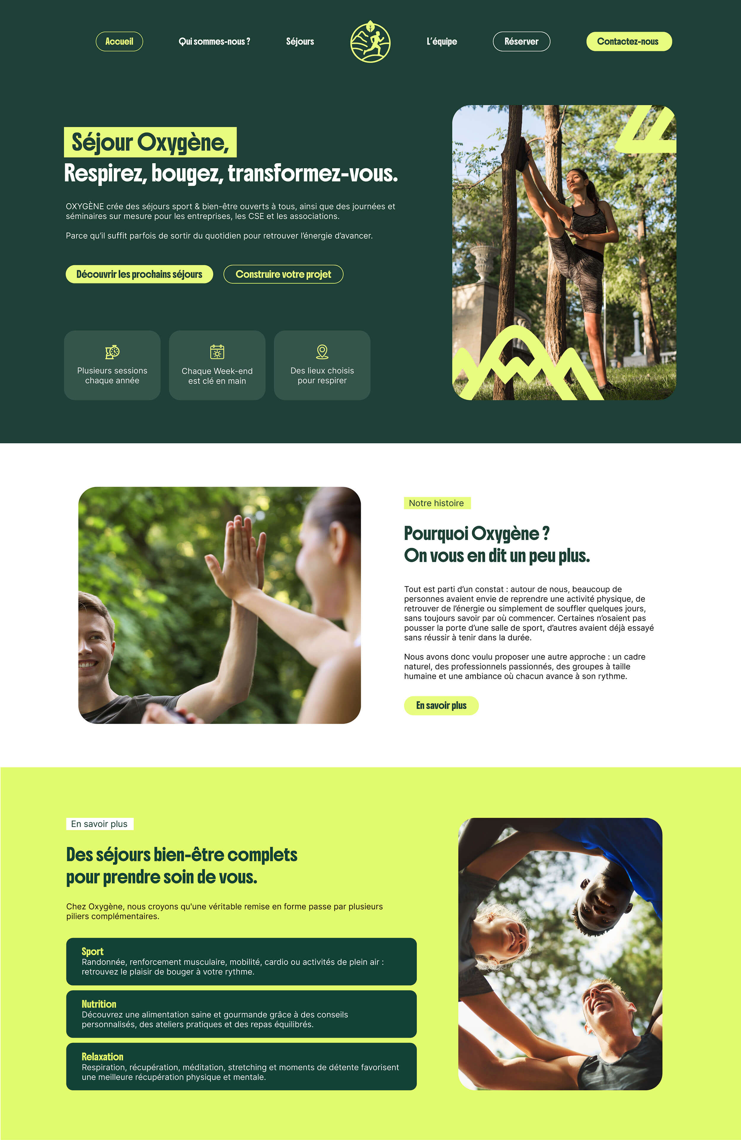 Site Séjour Oxygène — version ordinateur